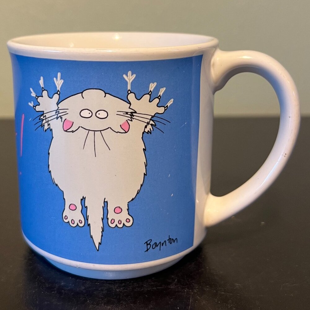 Vintage Sandra Boynton Hang In There Cat Mug | 1980s Recycled Paper Products